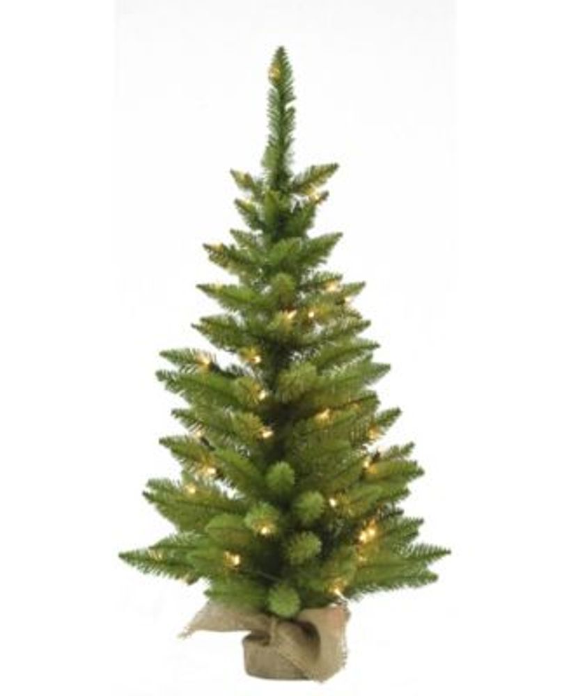 Perfect Holiday 3' Prelit Table Top Christmas Tree with Burlap Base
