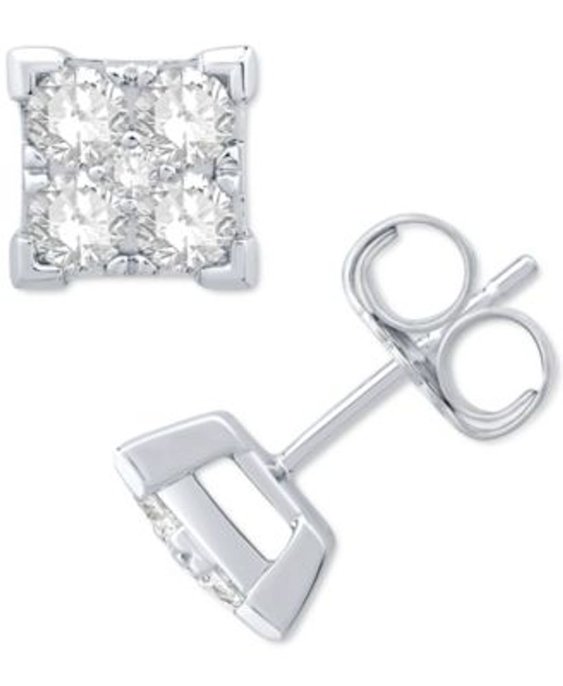 Macy's princess on sale cut diamond earrings