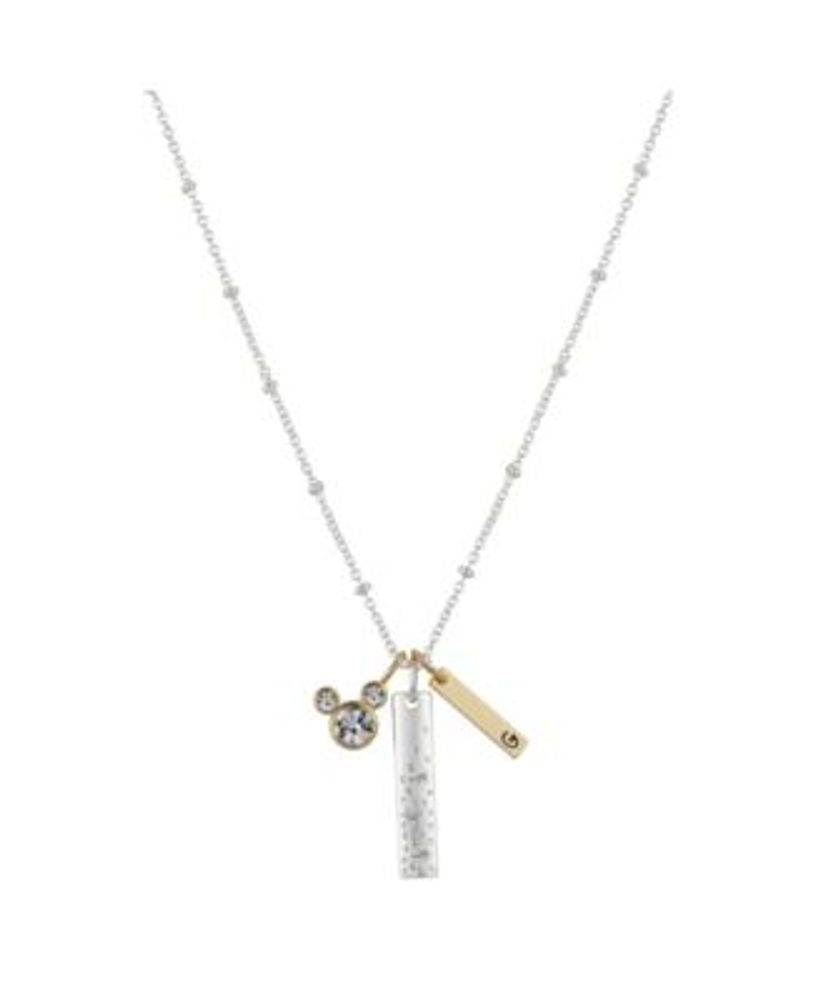 Disney necklace silver deals initial crystal mickey mouse