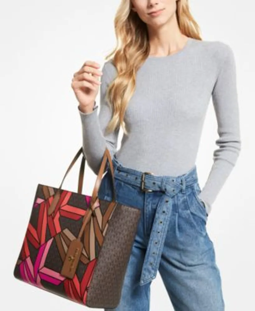 Whitney small leather and logo hotsell cutout tote bag