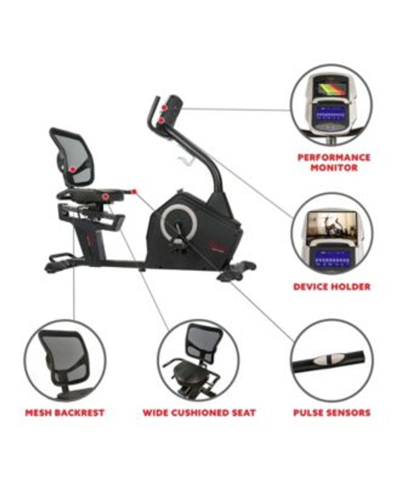 Sunny Health & Fitness Stationary Recumbent Bike with Programmable LCD Display Mall of America®