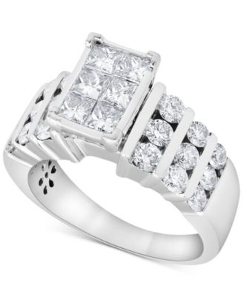Macy s Diamond Princess Round Channel Set Engagement Ring 2 ct