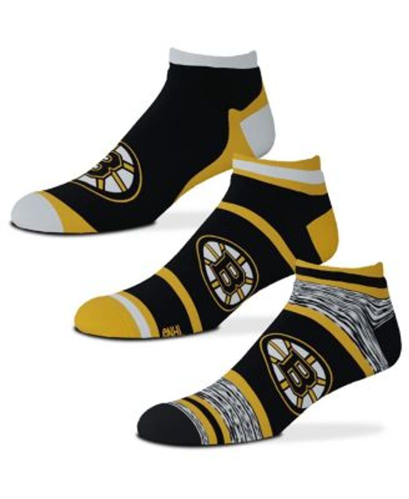 For Bare Feet Men's and Women's Boston Bruins Cash Three-Pack Ankle ...