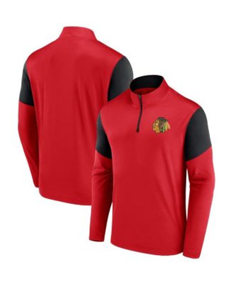Fanatics Men's Branded Red Chicago Blackhawks Logo QuarterZip Jacket