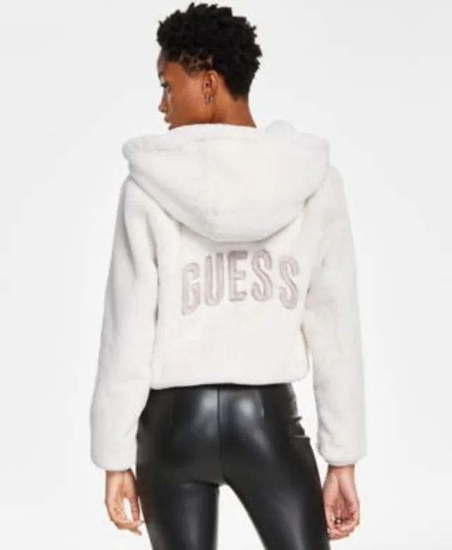 GUESS Women's Theoline Hooded Faux-Fur Bomber Jacket | Hawthorn Mall