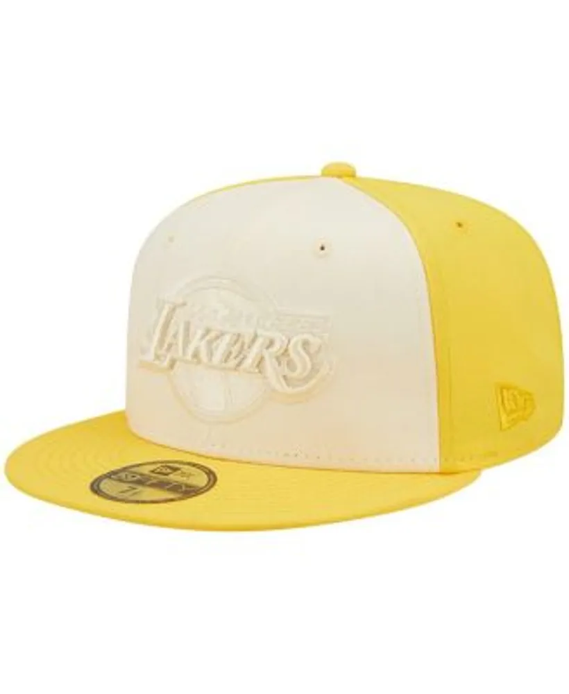 New Era Men's Cream, Gold Los Angeles Lakers Cork Two-Tone 59FIFTY