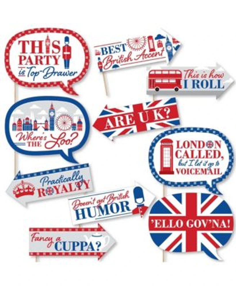 Big Dot of Happiness Funny Cheerio, London British UK Party Photo