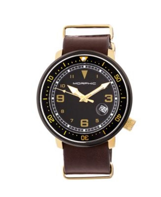 Morphic M69 Series Black or Brown Blue Olive Canvas Band Watch