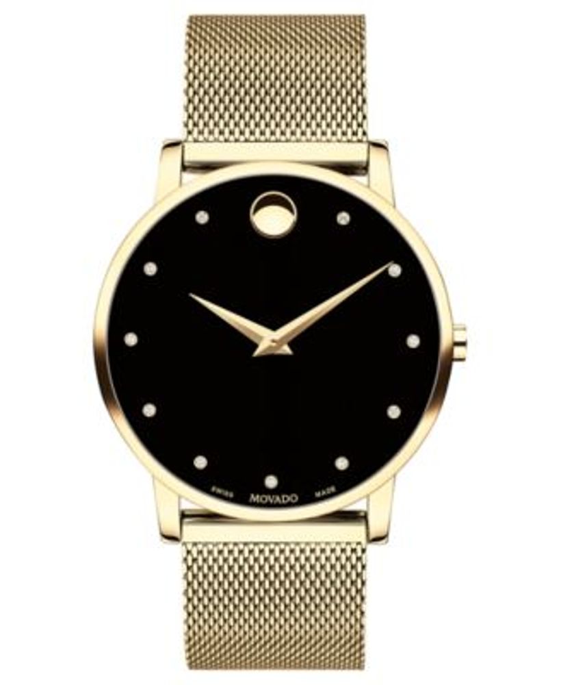 Movado Unisex Swiss Museum Classic Gold Tone PVD Stainless Steel