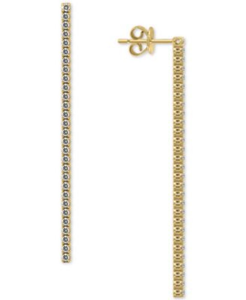 Diamond linear drop earrings outlet