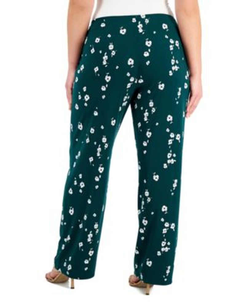 Alfani Plus FloralPrint PullOn Pants, Created for Macy's Mall of