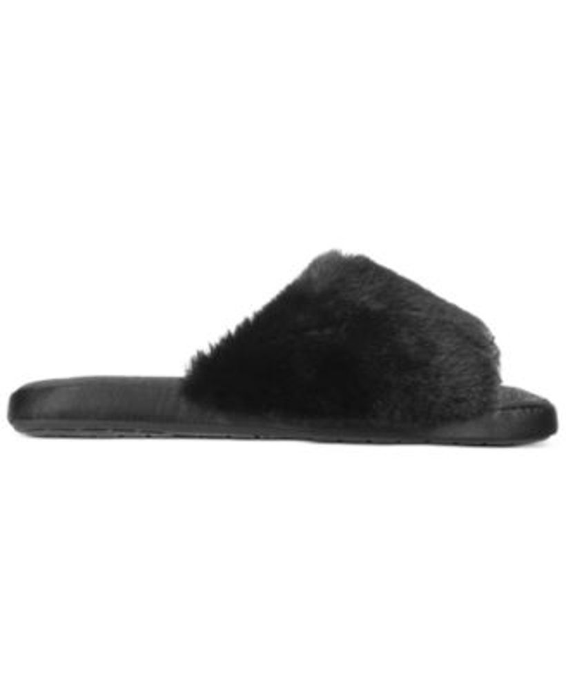 Macy s INC International Concepts Faux Fur Slide Slippers Eye