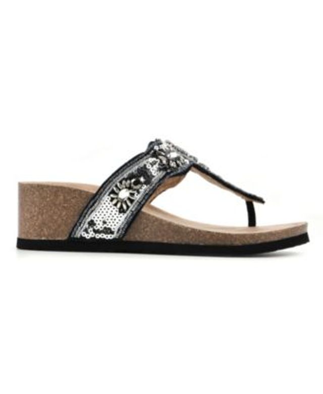White Mountain Women s Bountiful Wedge Thong Sandals Vancouver Mall