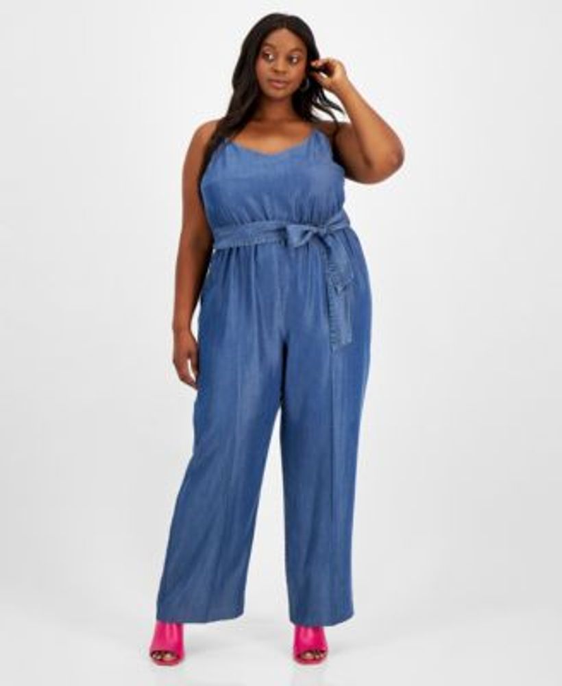Bar III Plus Denim Jumpsuit, Created for Macy's Mall of America®