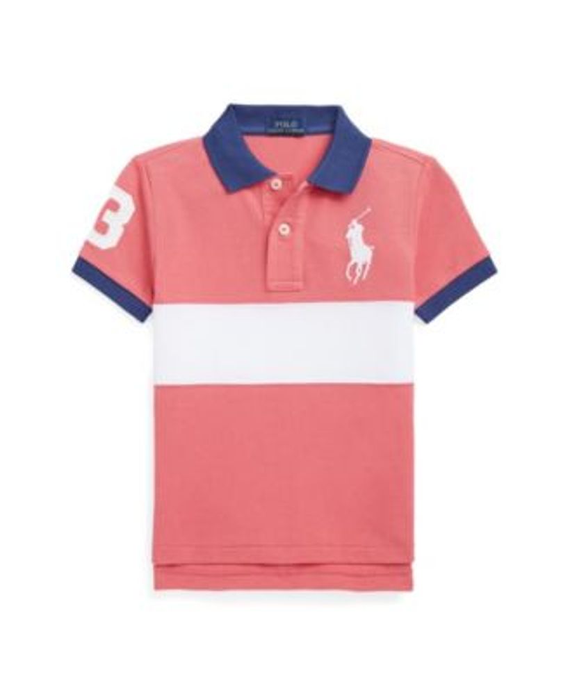 Pink big pony polo shirt sales