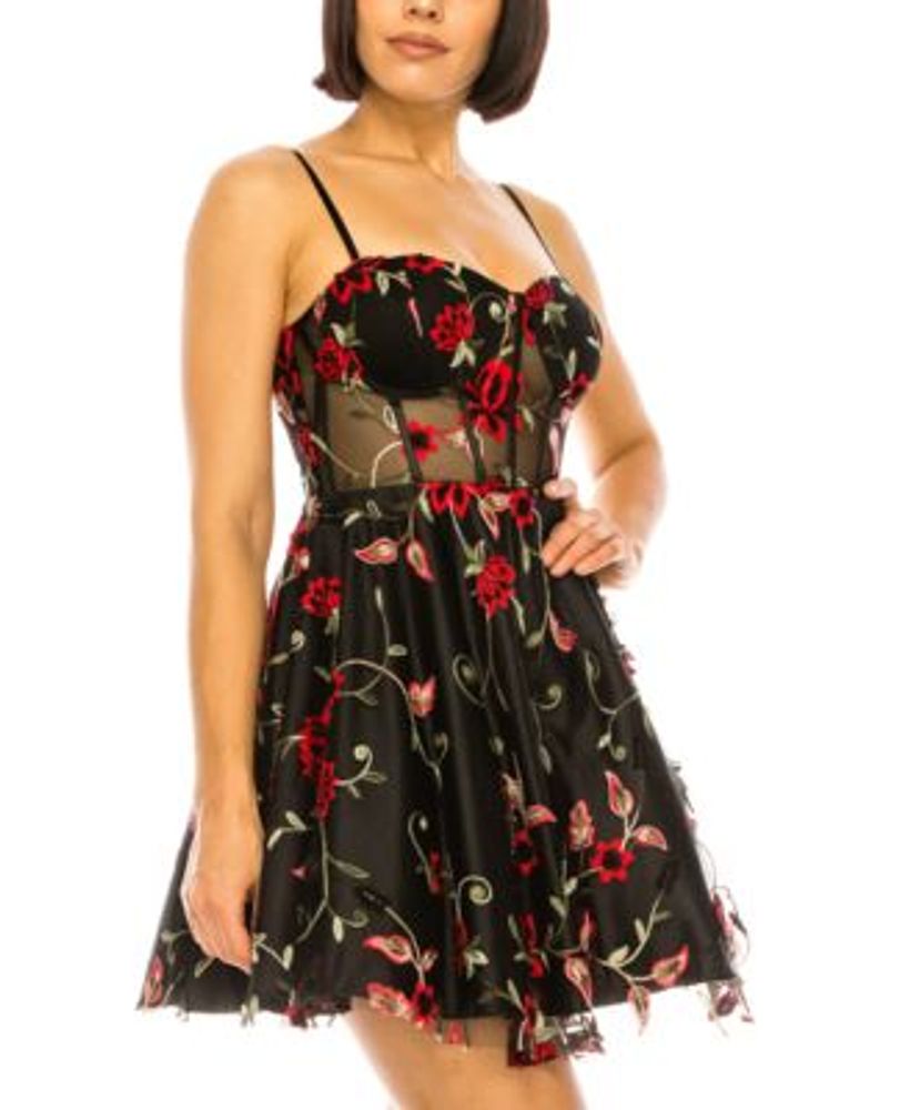 B darlin embroidered fit and flare dress store