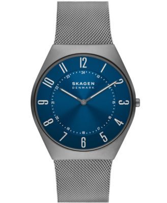 Skagen Men's Grenen Ultra Slim in Gray Plated Stainless Steel Mesh