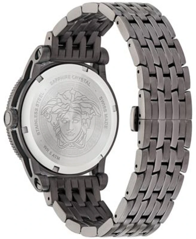 Versace Men s Swiss V Palazzo Black Ion Plated Stainless Steel
