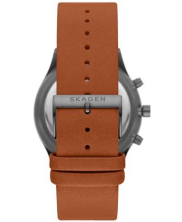 Skagen Women's Holst Chronograph Light Brown Leather Strap Watch