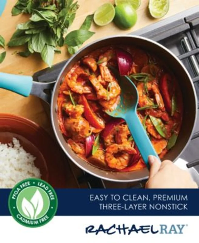 Rachael Ray Cook + Create Aluminum Nonstick Saute Pan with Lid, 3 Quart