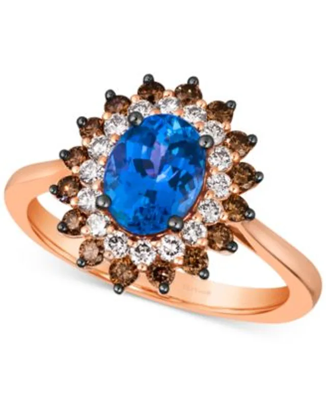 与え ルヴァン レディース リング アクセサリー Blueberry Tanzanite ct. Diamond Ring in 14k  Gold
