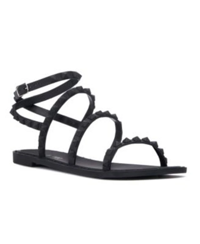Macy's black outlet strappy sandals