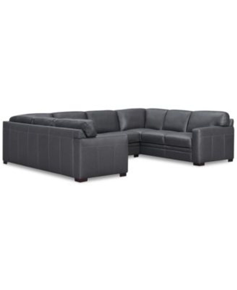 Furniture Avenell 3 Pc. Leather Pit Sectional with Sofa Loveseat