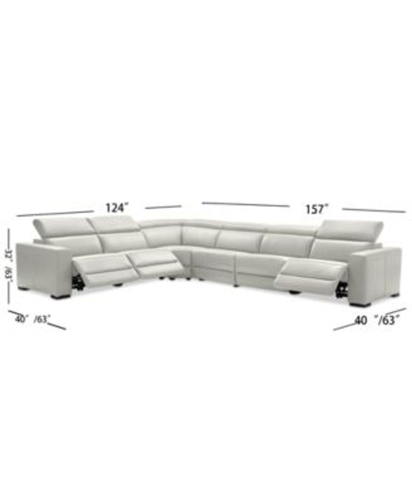Nevio 5 Pc Leather L Shaped Sectional Sofa Matttroy