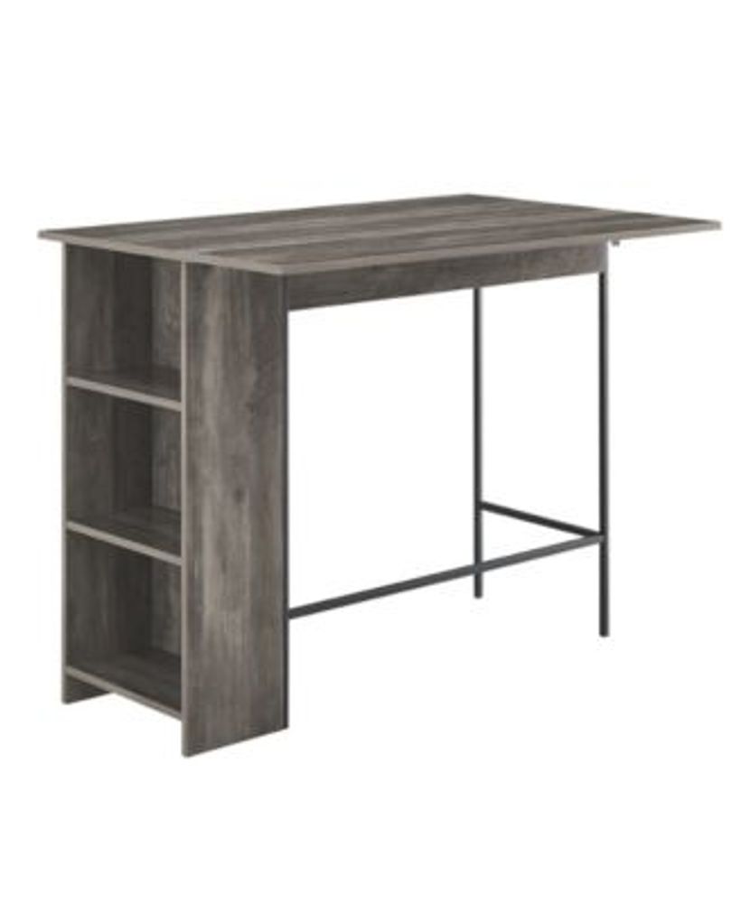 Walker Edison 48" Counter Height Drop Leaf Table with Storage Mall of