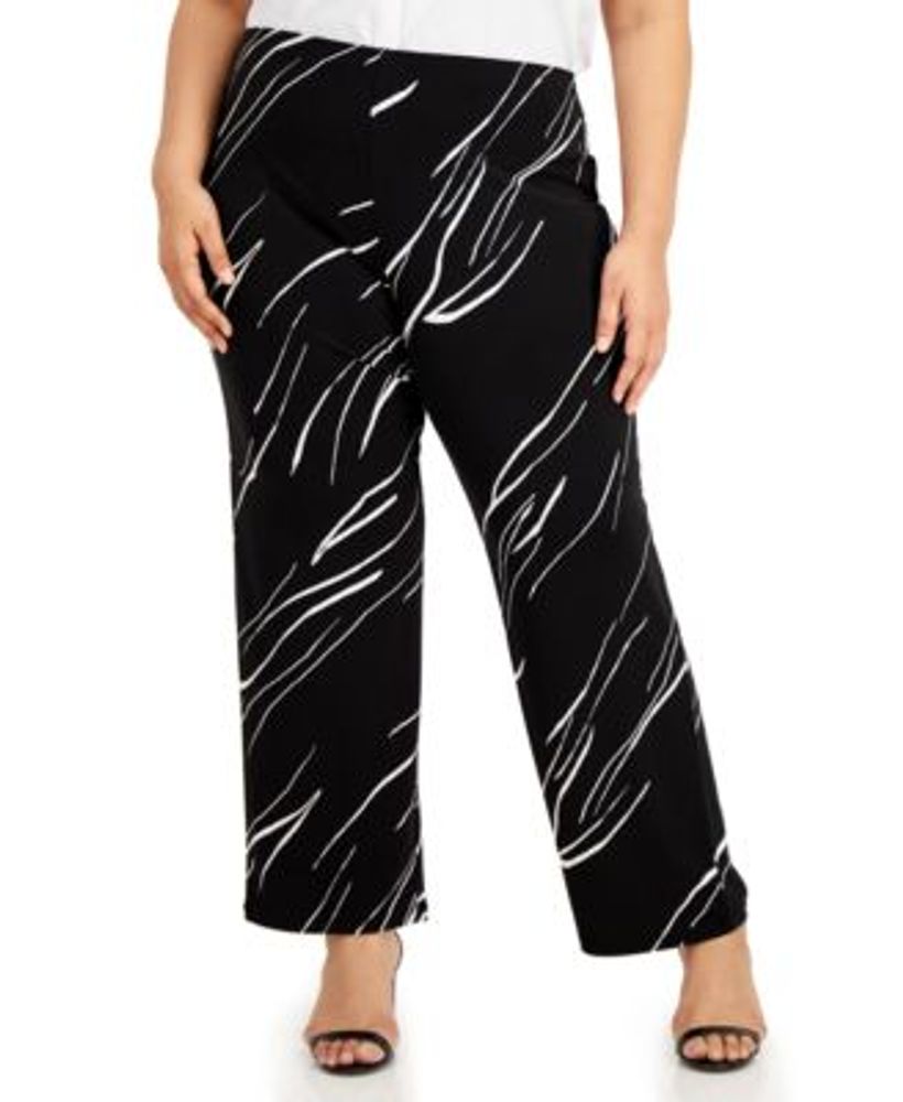 Alfani Plus Printed Wide Leg Soft Pants Created for Macy s