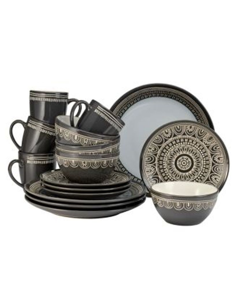 Over and Back Bali 16PC White Dinnerware Set, Service for 4 Mall of