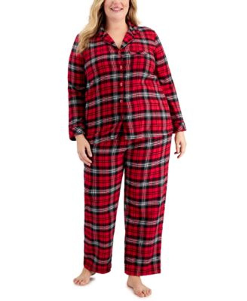 Charter Club Plus Cotton Flannel Pajamas Set, Created for Macy's Mall