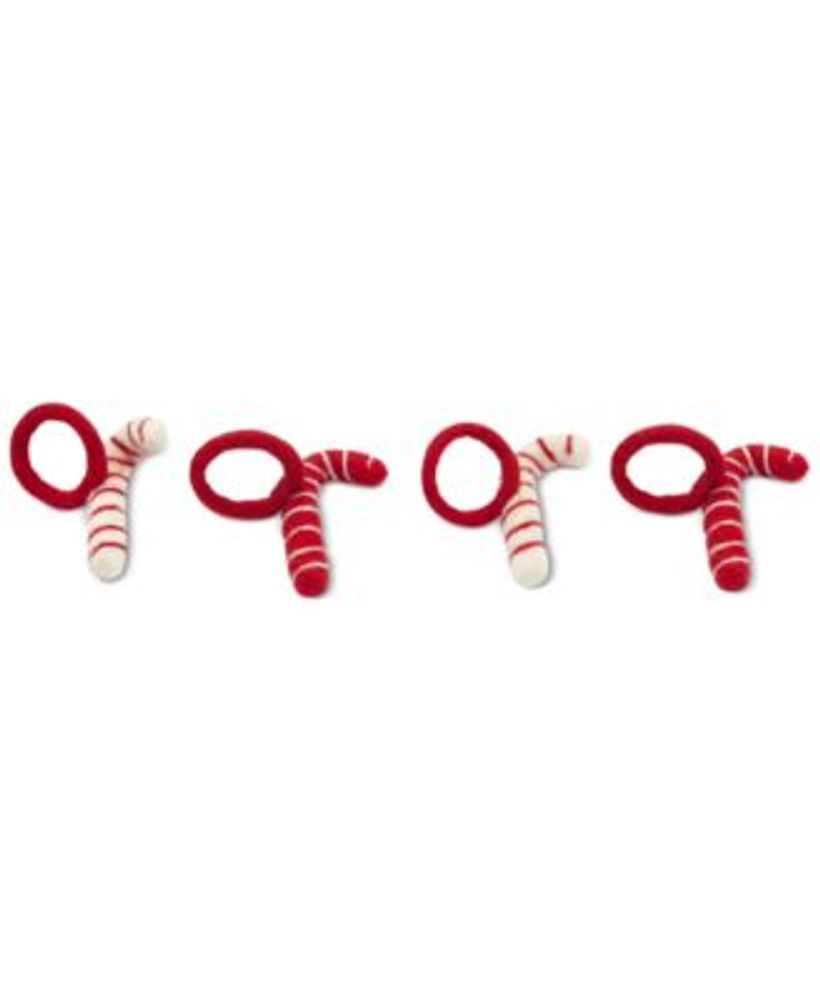Thirstystone Felted Wool Candy Cane Napkin Rings, Set of 4 Mall of America®