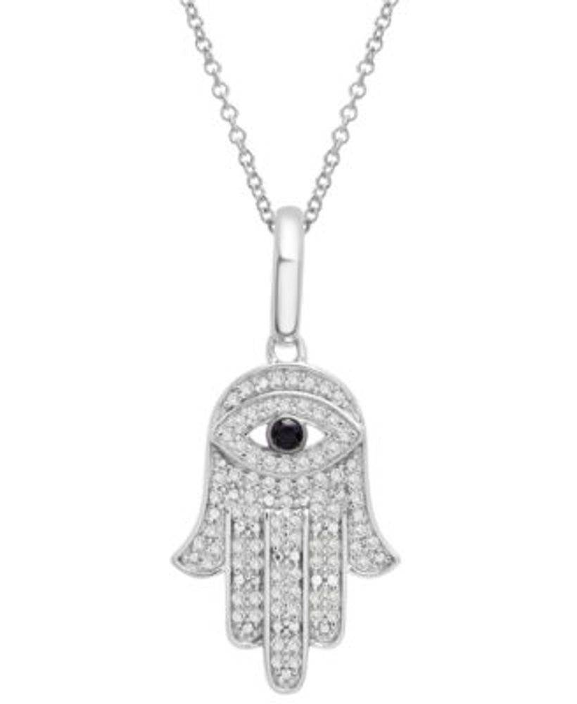 Macy's black diamond necklace new arrivals