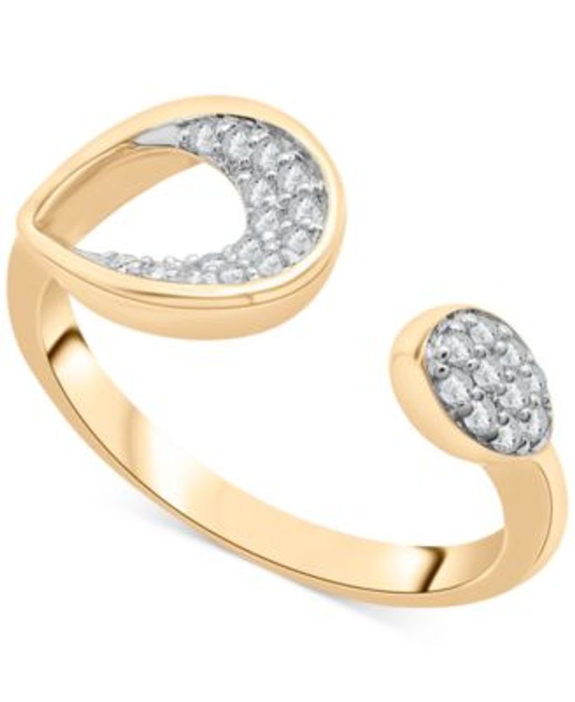 日/祝も発送 ラップド リング アクセサリー レディース Diamond Cut-Out Cuff Ring (1/6 ct. in 14k  Gold, Created for Macy's Yellow Gold 通販