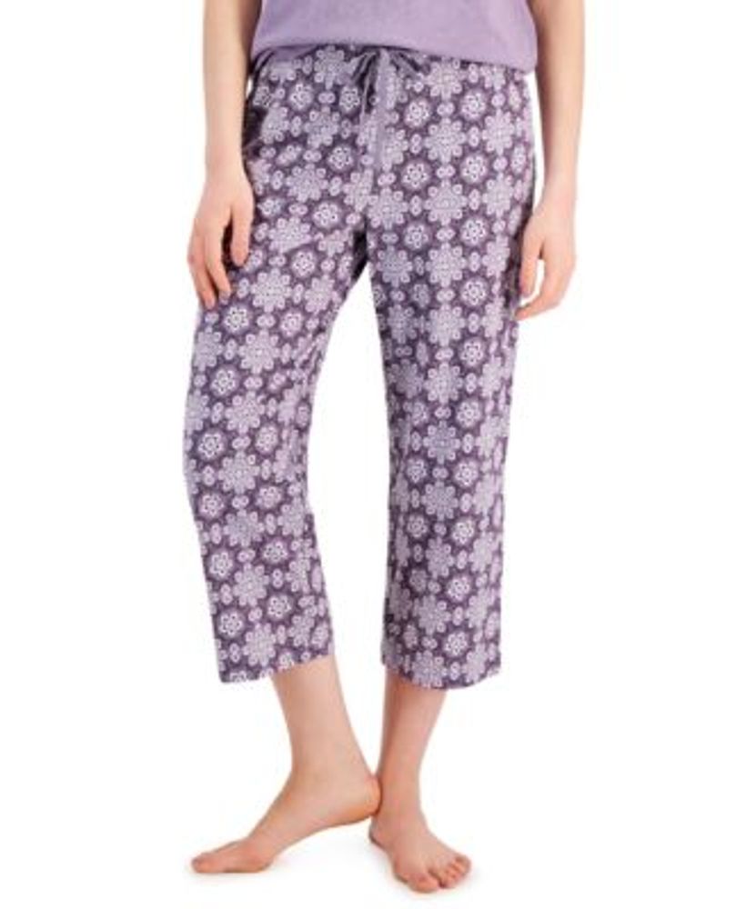Charter Club Women's Printed Cotton Capri Pajama Pants, Created for