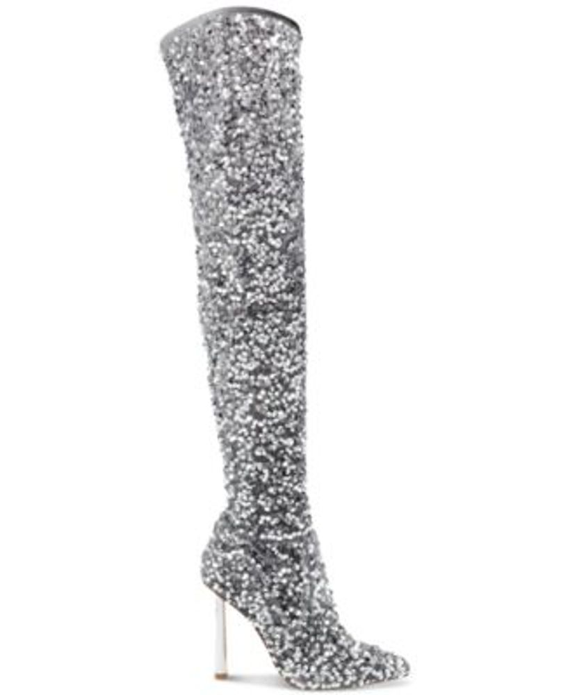 Steve Madden Women's Vivee Sequin OverTheKnee Dress Boots Mall of