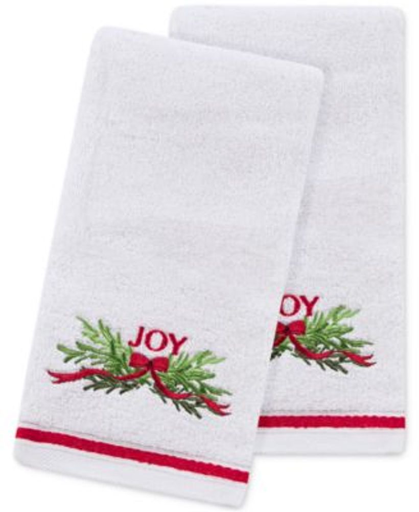 Martha Stewart Collection Joy Embroidered 2Pc. Hand Towel Set, Created