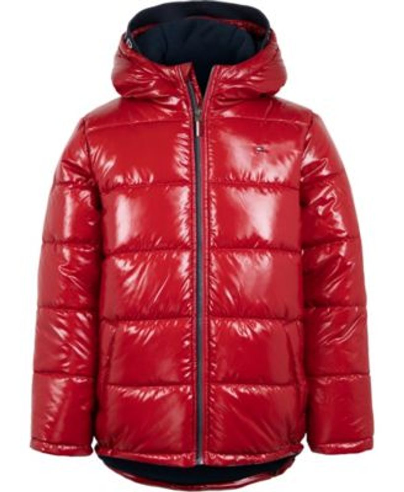 Tommy Hilfiger Big Boys High Shine Hood Logo Puffer Jacket Mall