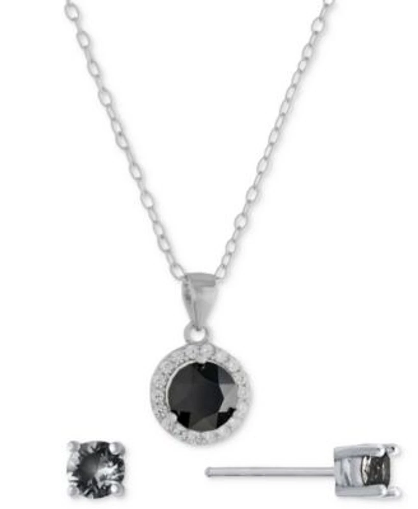 Giani Bernini 2 Pc. Set Crystal Cubic Zirconia Halo Pendant