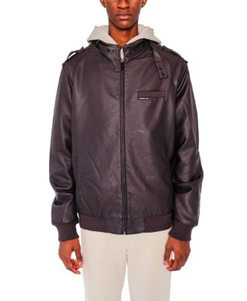 Members Only Men s Big Tall Faux Leather Iconic Racer Jacket