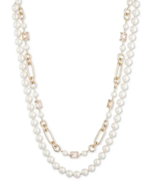 Lauren Ralph Lauren Gold-Tone Crystal & Imitation Pearl Station