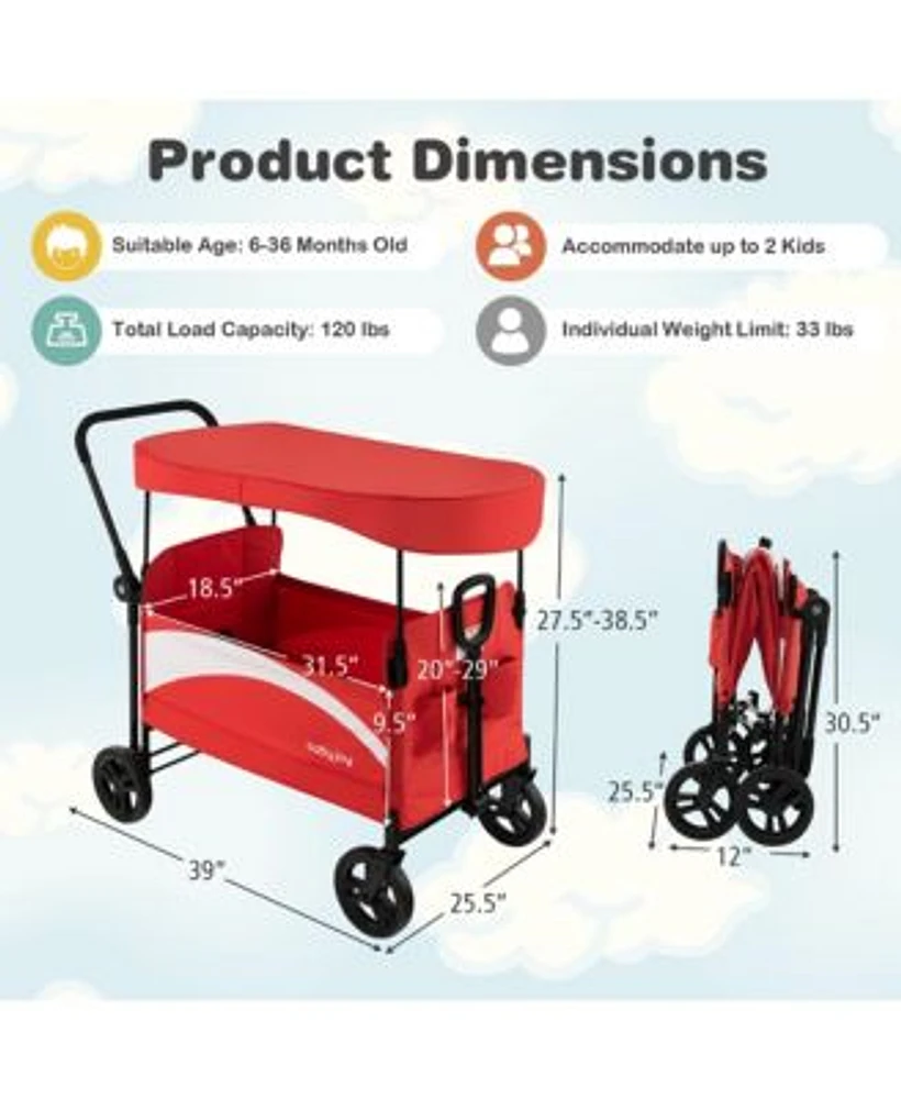 Costway 2Seat Stroller Wagon Folding Baby Stroller Mall of America®