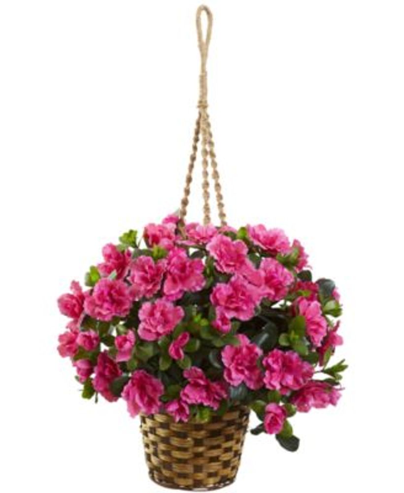 Nearly Natural Azalea Flowering Artificial Plant Hanging Basket Mall of America®
