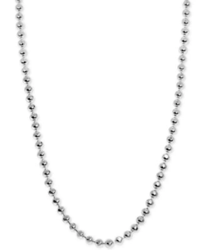 Alex Woo Beaded Ball Mini Chain Necklaces In Sterling Silver