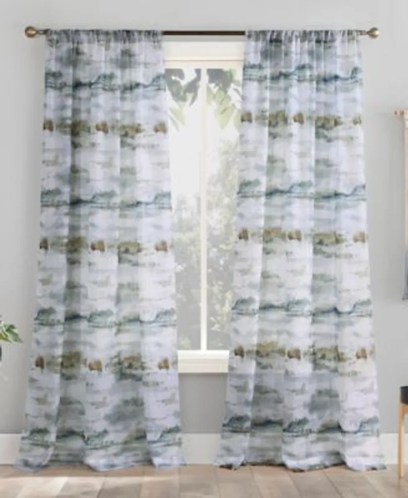 No. 918 Picasso Crushed Voile Sheer Rod Pocket Curtain Panel
