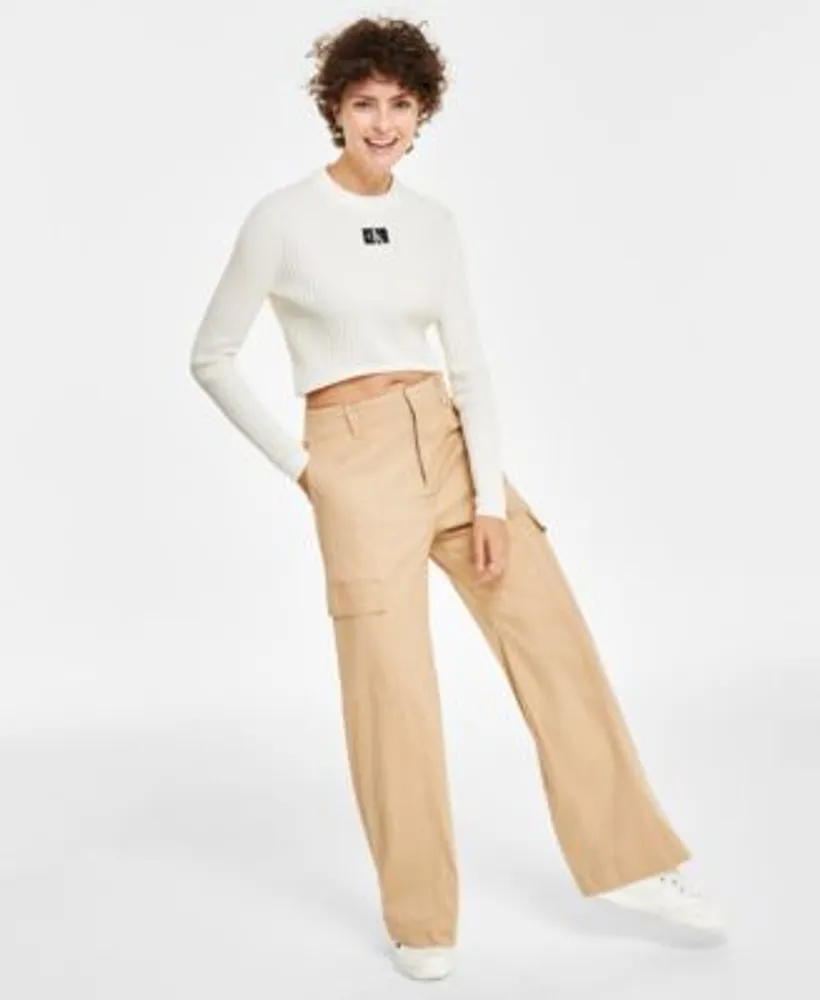 Cropped top and high on sale waisted pants