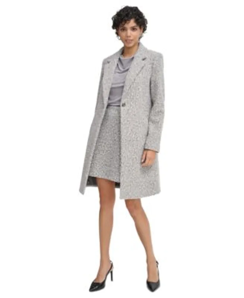 Calvin Klein Petite Boucle One Button Topper Jacket Pencil Skirt