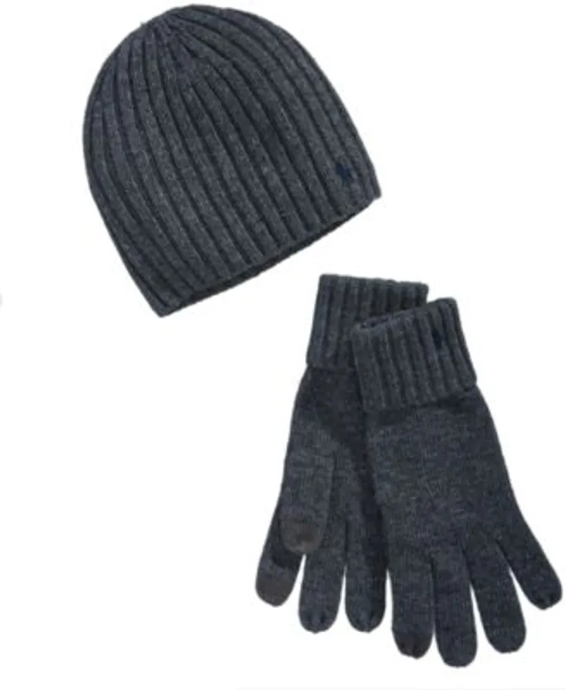 Ralph lauren hat and scarf set mens sales