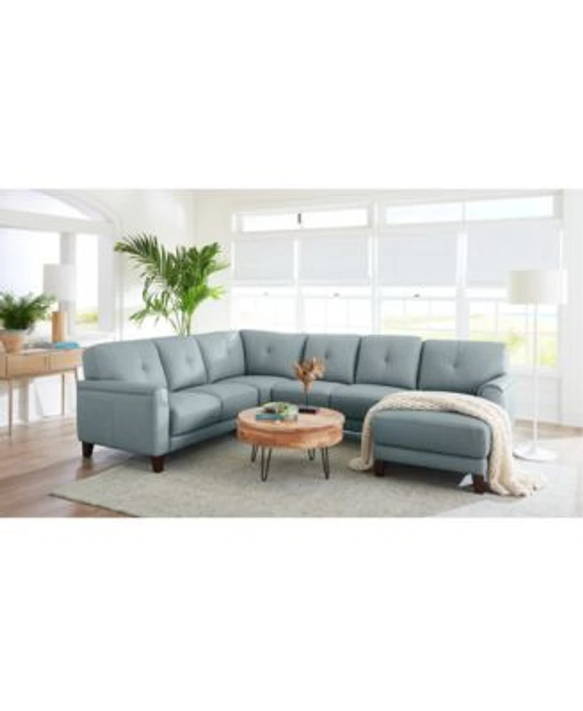 Macy's grey shop leather sectional
